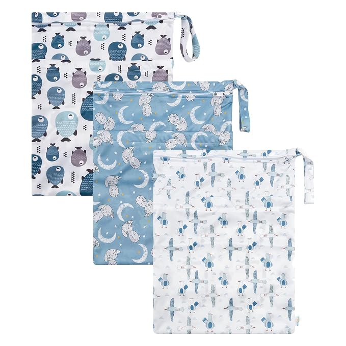 babygoal Wet Dry Bags for Baby Cloth Diapers, Washable Travel Bags, Gym Bag for - Image 2