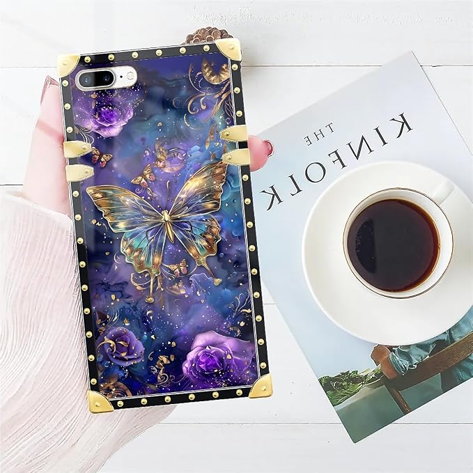 Compatible with iPhone 8 Plus 7 Plus Case, Glistening Golden Butterfly Vibrant - Image 7