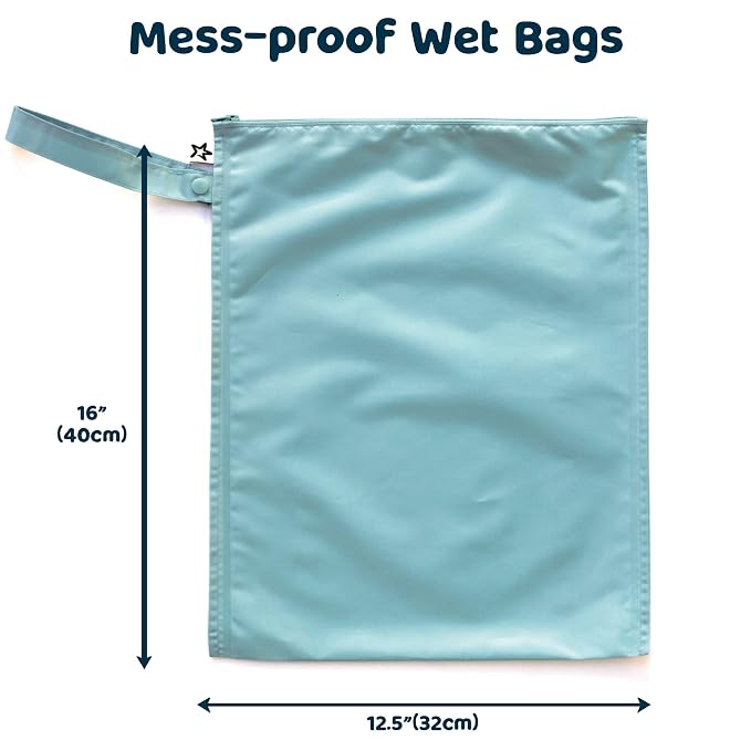 Tiny Twinkle Mess Proof Wet Bags | 2-Pack Reusable Waterproof Wet Bags - Image 2