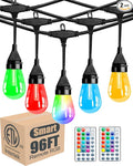 Lightdot 96FT Outdoor RGB String Lights, Dimmable Color Changing Waterproof LED by LightdotLighting