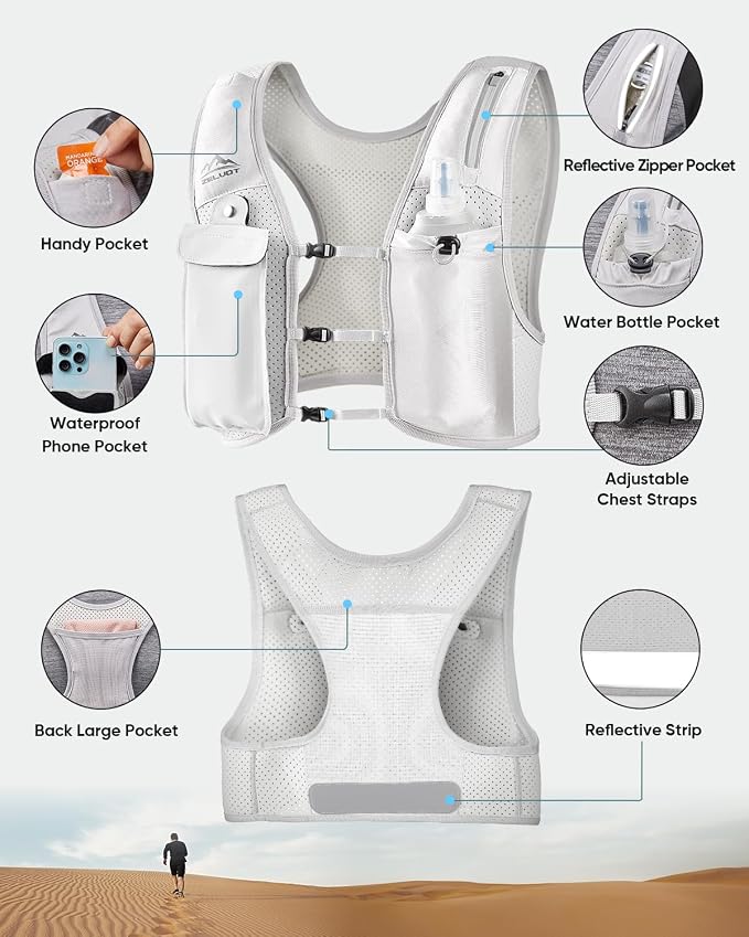 Zelvot Running Vest for Women Men, USA Original Patent, Adjustable Chest Straps - Image 5