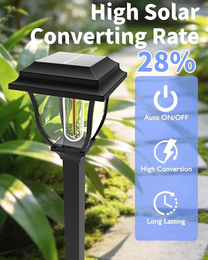 Solar Pathway Lights 12 Pack Mini Outdoor 3000K Bright Auto On/Off Solar Garden - Image 5