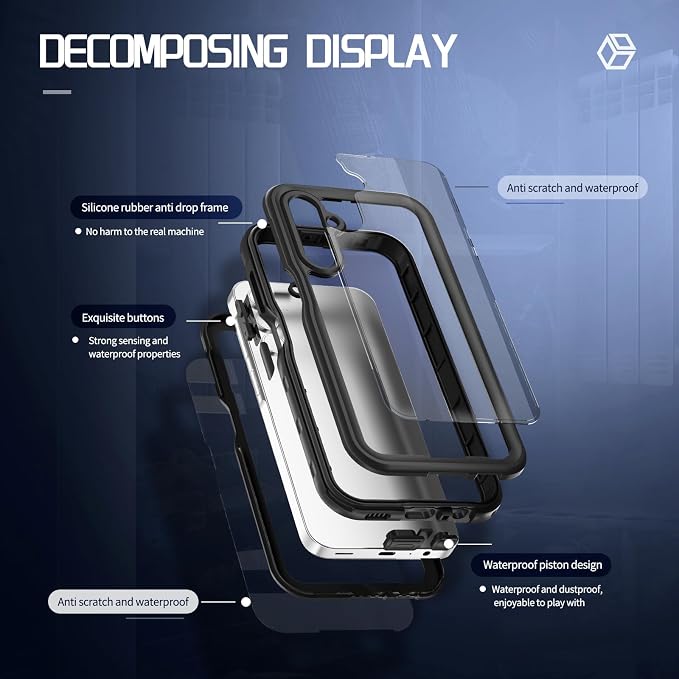 Hllhunkhe for Samsung Galaxy A15 5G Waterproof Case - Image 3