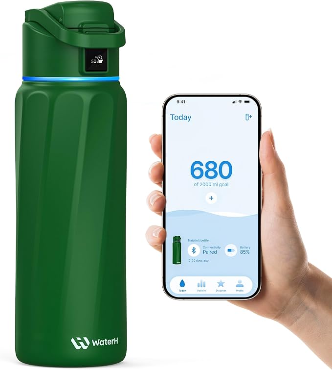 BOOST Smart Water Bottle with Reminder & Tracker, Double Wall Vacuum Insulated by WATERH