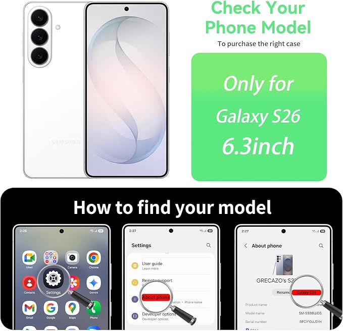 GRECAZO Slim Borderless for Samsung Galaxy S26 Phone Case 6.3" Ultra-Thin - Image 2