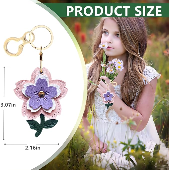 BORKUANA Leather Keychain Holder Case Compatible - Image 2