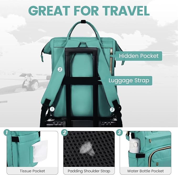 LOVEVOOK Laptop Backpack for Women, 18 Inch Professional Womens Travel Backpack - Image 4