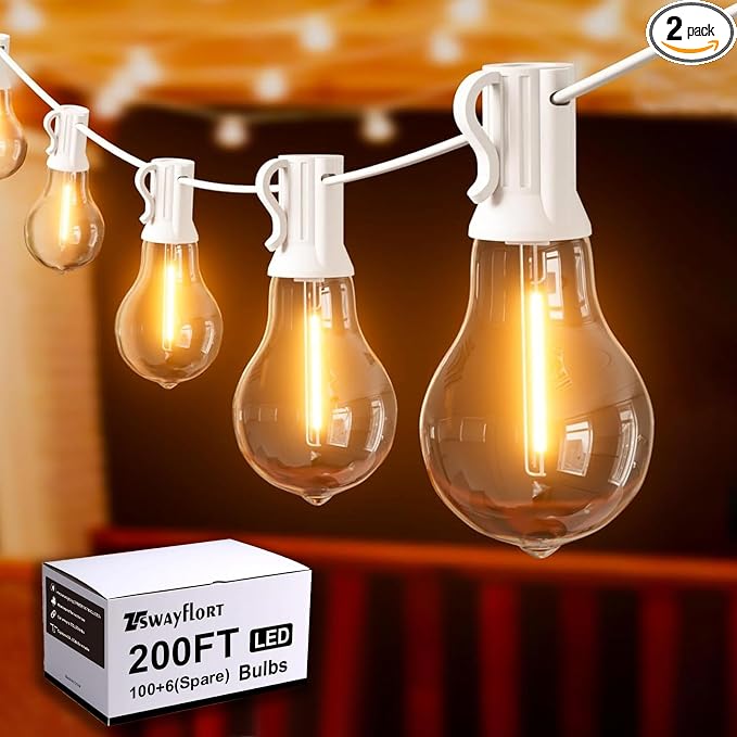 String Lights for Outside 200FT Patio Lights, LED String Light by Tswayflort