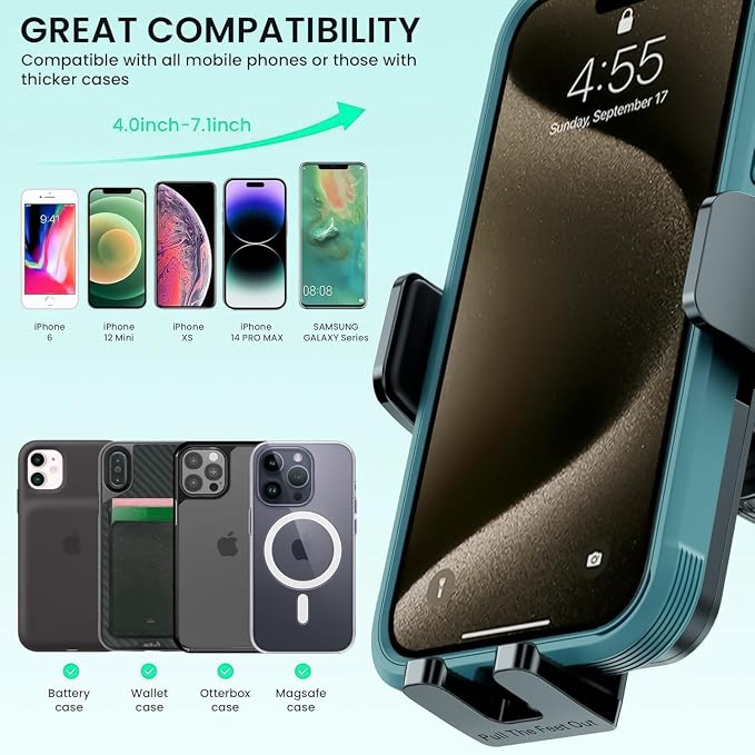 GUWEZ 360° Adjustable Car Phone Holder Universal Hands-Free Mount - Image 5