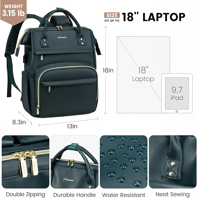 LOVEVOOK Leather Laptop Backpack - Image 4