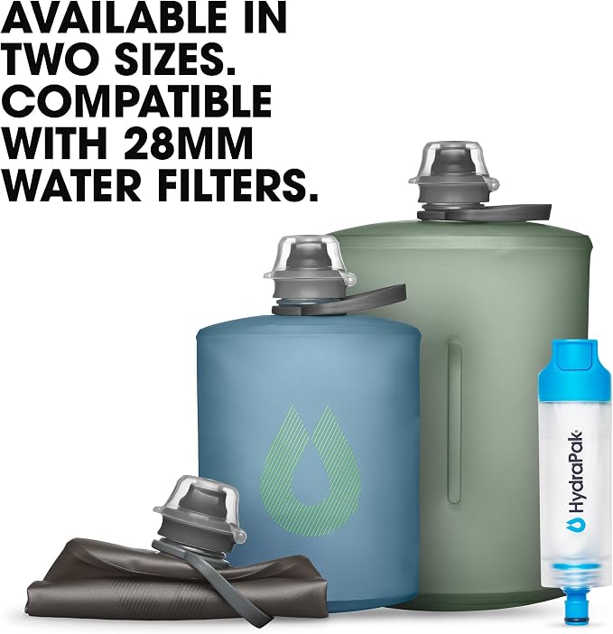 HydraPak Stow Collapsible Water Bottle – 350ml, 1L – Ultralight, Leak-Proof - Image 5