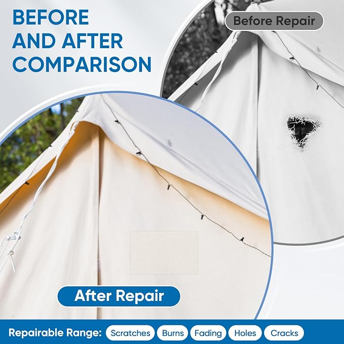 Canvas Patch 4 "x 60 ", Self-Adhesive Waterproof Canvas Patch Set - Image 4