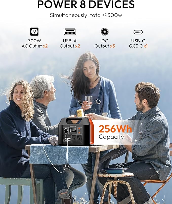 Solar Powered Generator, 300W Portable Power Station - Image 4