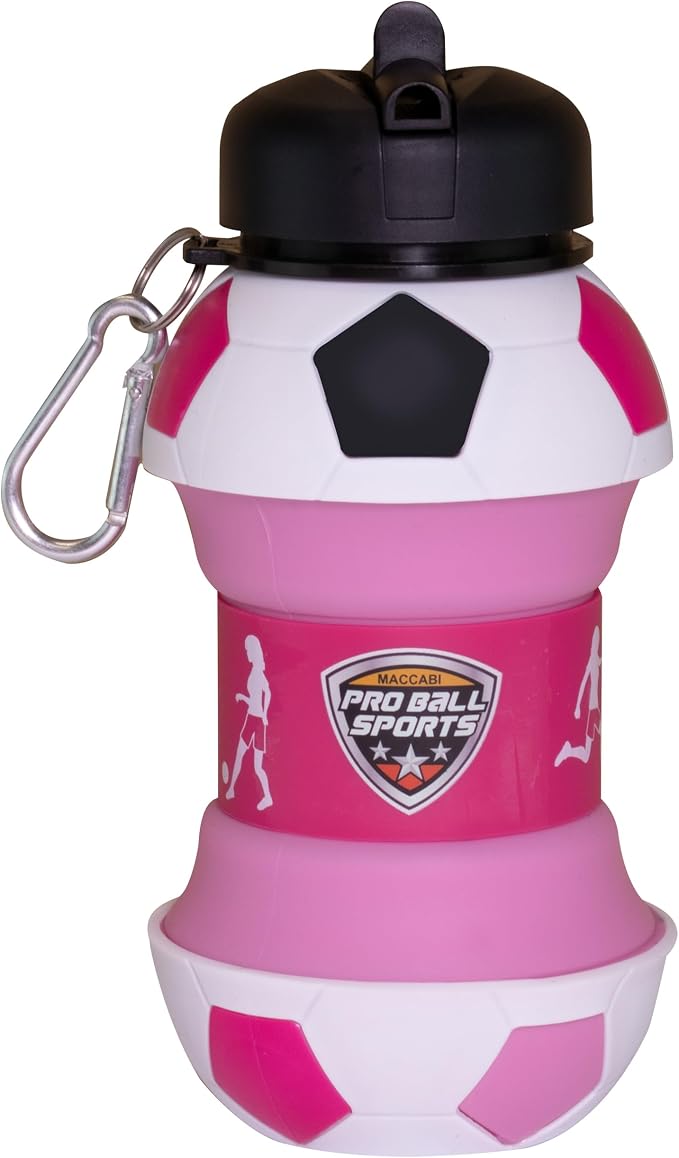 Maccabi Art Clip-On Collapsible BPA-Free Silicone Soccer Ball Water Bottle by MaccabiArt