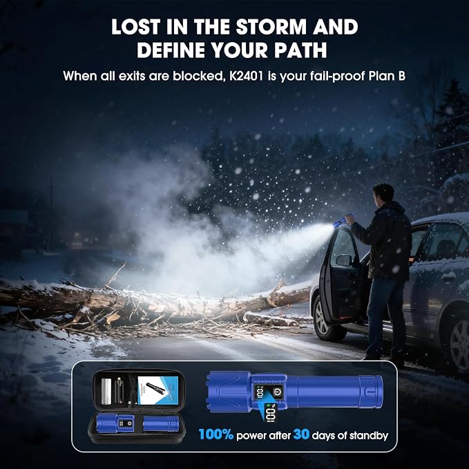 Rechargeable Tactical Flashlights 2000 High Lumens - 5000mAh Super Bright LED - Image 3