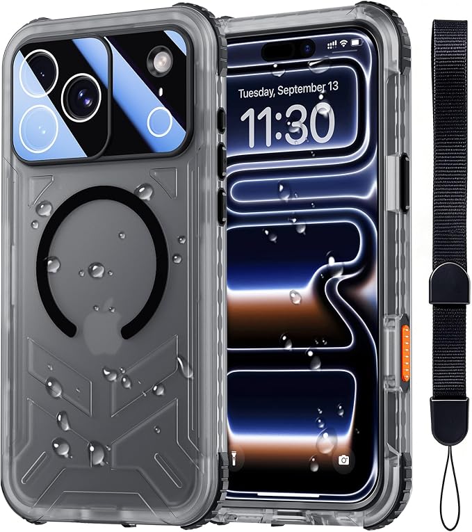 SPIDERCASE Magnetic for iPhone 17 Pro Max Case Waterproof, 12FT Military by SPIDERCASE