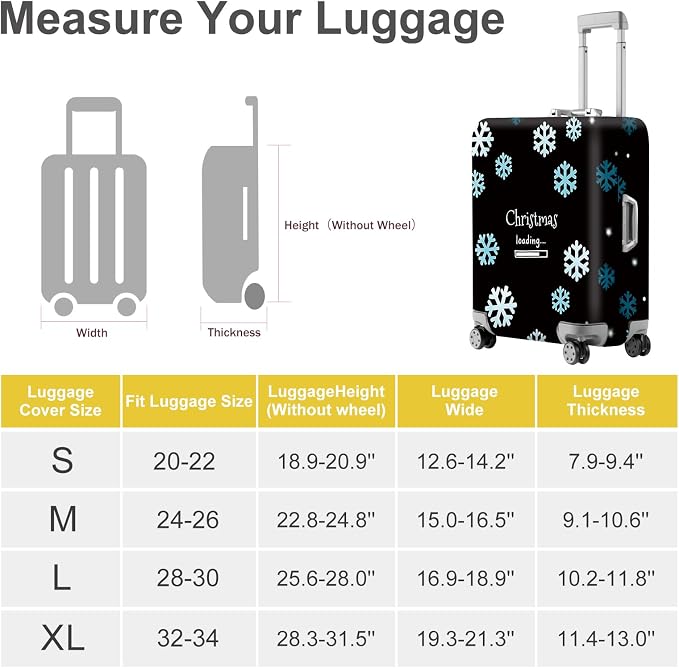 ANNA QUEEN Christmas Loading Luggage Cover, Funny Snowflake Design Suitcase - Image 5