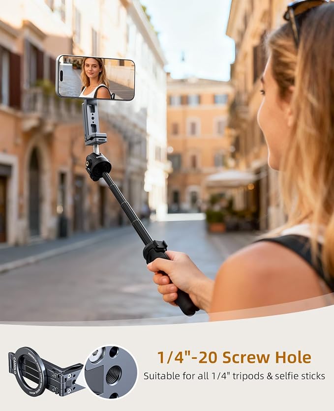 Magnetic Phone Tripod, 360°Rotating Adjustable Travel Tripod Mount, Foldable - Image 6