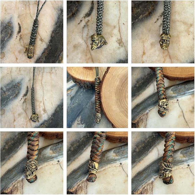 Handmade Lanyards with Brass Beads – Paracord 550 Survival Gear Leash - Image 5