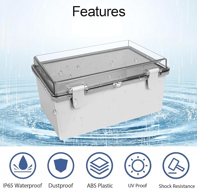 ABS Plastic Dustproof Waterproof IP65 Junction Box Hinged Shell Universal - Image 3