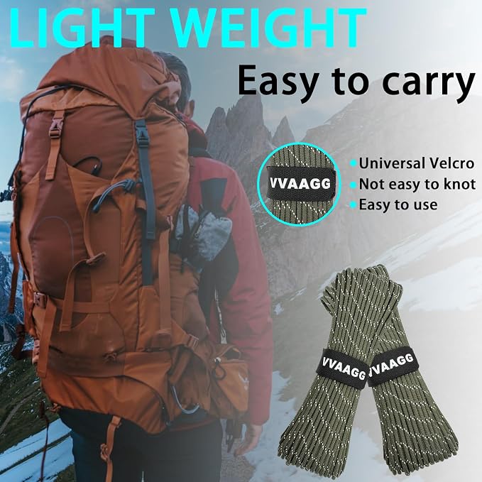 VVAAGG Reflective Paracord Rope 100FT, 7 Strand Nylon para Cord Lanyard Utility - Image 6