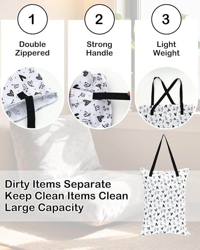 ALVABABY 2 Pack Large Wet Dry Bag Waterproof Hanging Cloth Diaper - Image 4