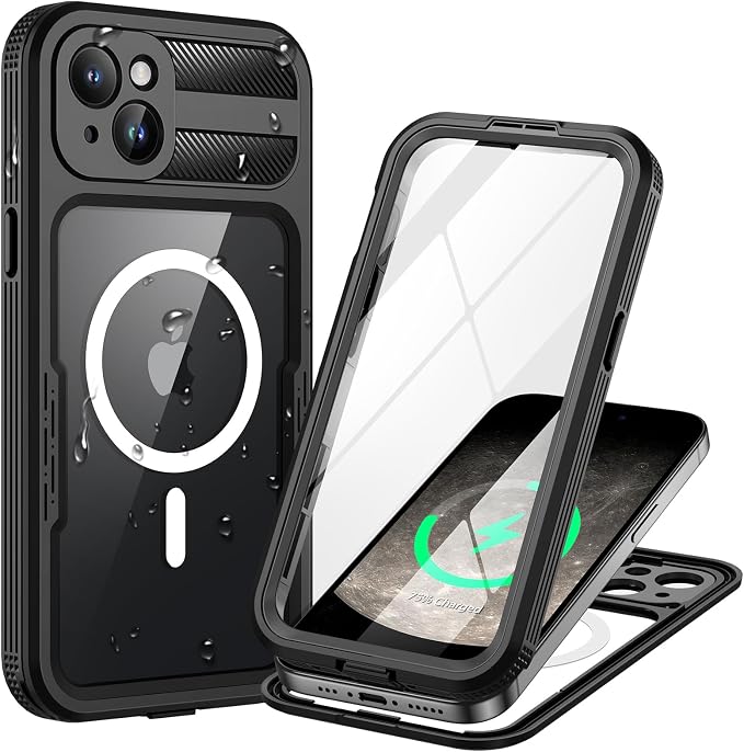 Lanhiem Magnetic for iPhone 15 Plus Case, IP68 Waterproof Dustproof Case by LanhiemHome
