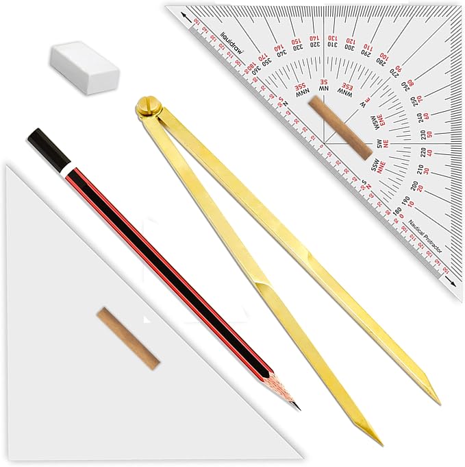 Liquidraw Marine Navigation Divider Universal Nautical Protractor Set Square - Image 6