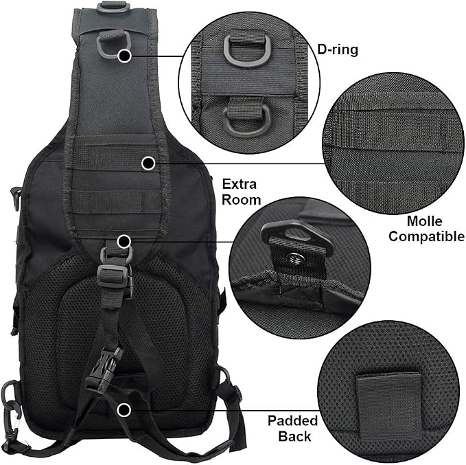 hopopower Tactical Sling Bag, Sport Bag Military Rover Shoulder Backpack EDC - Image 4