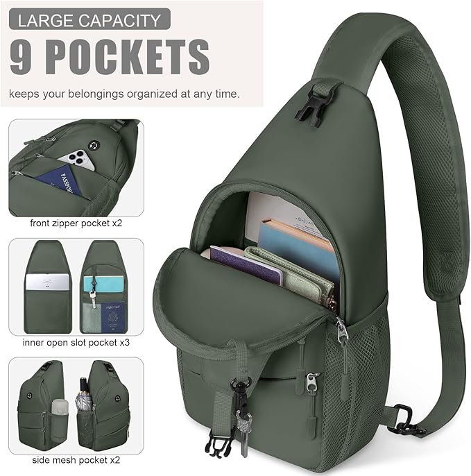 Pritent Crossbody Bags for Women Men Trendy Sling Bag Backpack Casual Chest Bag - Image 3