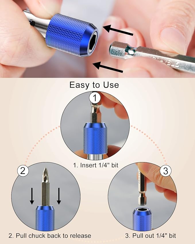 Tool Gifts, Steel Material, Katerk 5PCS 1/4 Inch Hex Shank Screwdriver Bits - Image 7