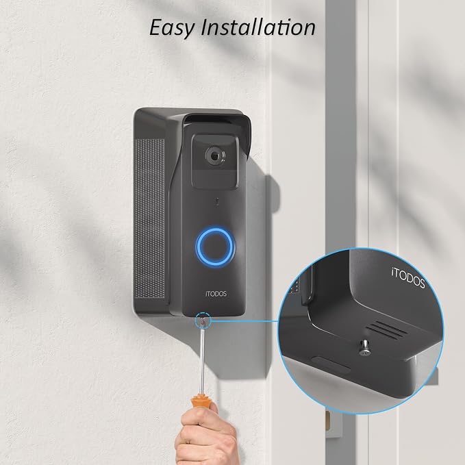 iTODOS Solar Charger for Blink Video Doorbell, Solar Power Bank Mount, - Image 6