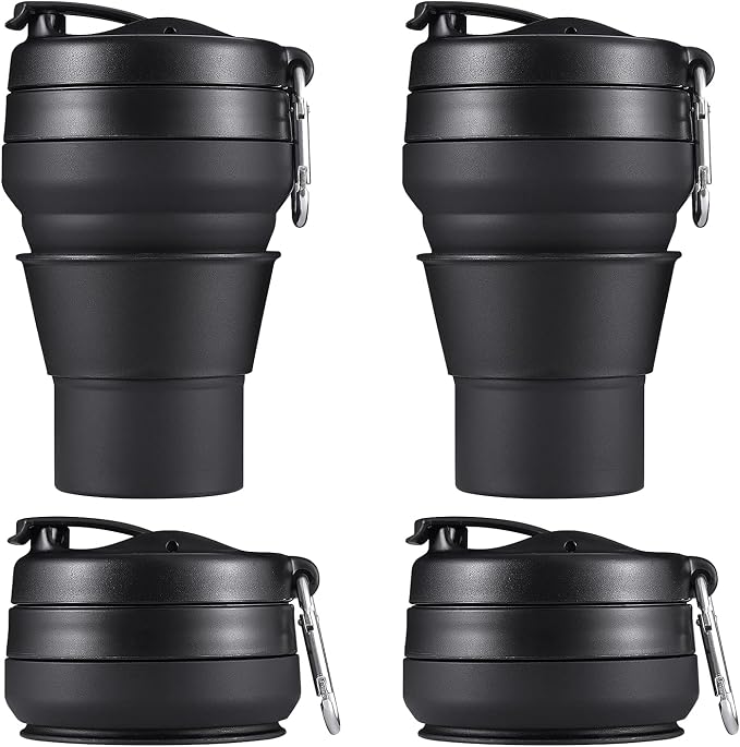 2PACK Collapsible Coffee Cup, 16 OZ 480ml Silicone Folding Camping Mug by EASYXQ
