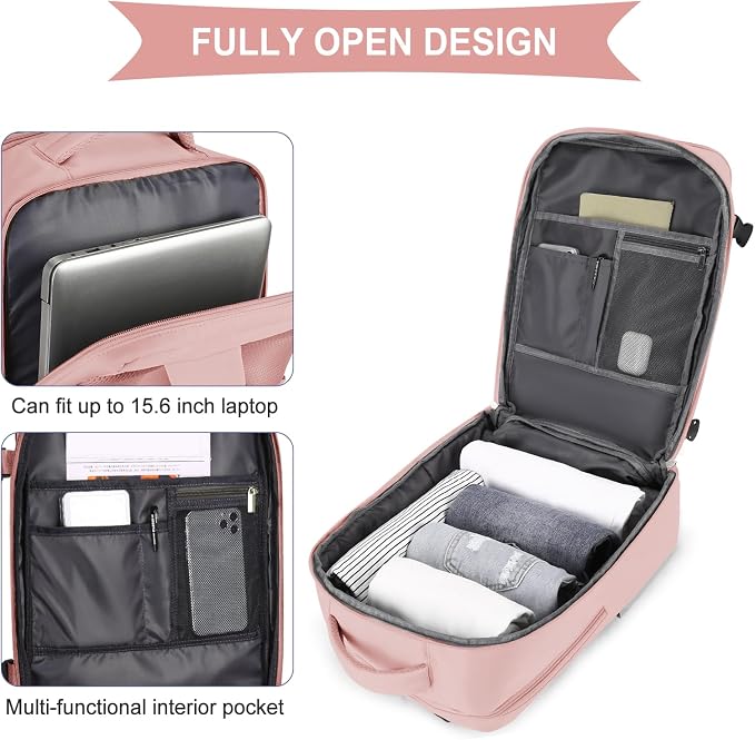 coowoz Large Travel Backpack For Women Men, Carry On Backpack Flight Approved - Image 5