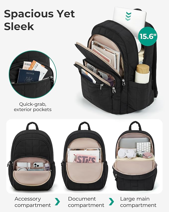 BAGSMART College Laptop Backpack, Travel Backpack - Image 3