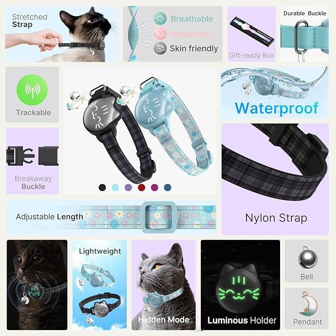 Waterproof Airtag 2nd & 1st Cat Collar, Breakaway Cat Airtag Collar - Image 7