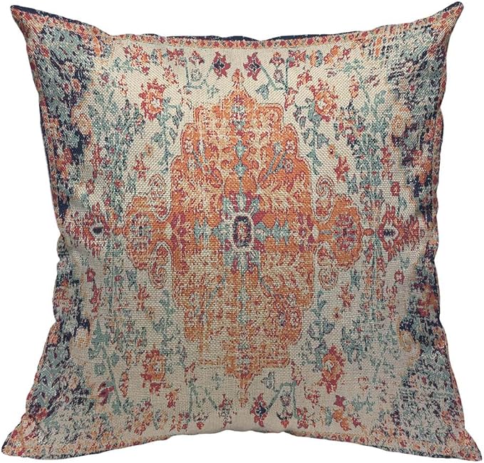 TKS MITLAN Carpet Bathmat and Rug Boho Style Pillow Covers 18x18 Inch Ethnic by TKS+MITLAN