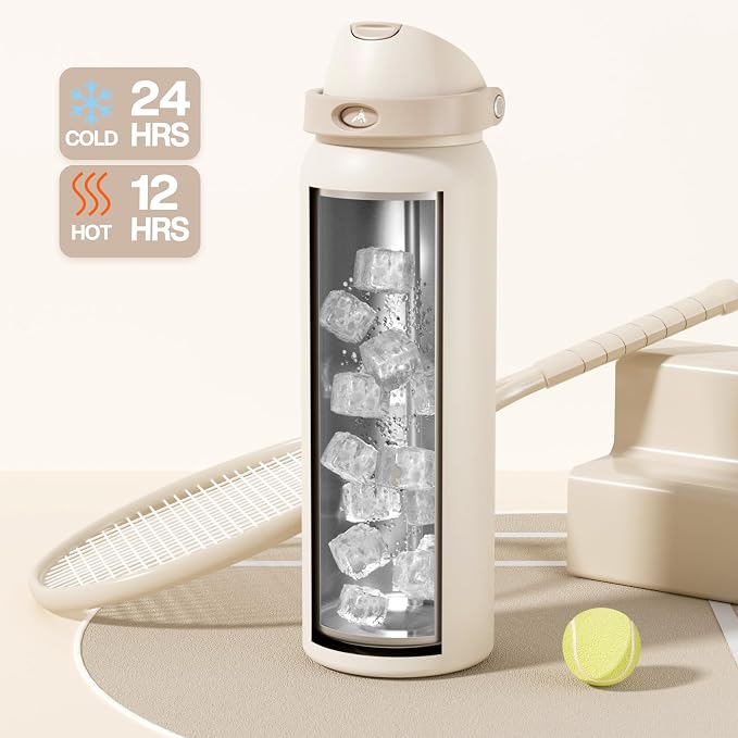 POWCAN 40 oz Insulated Water Bottle, 2-in-1 Push-Button Spout & Quick-Flip - Image 3