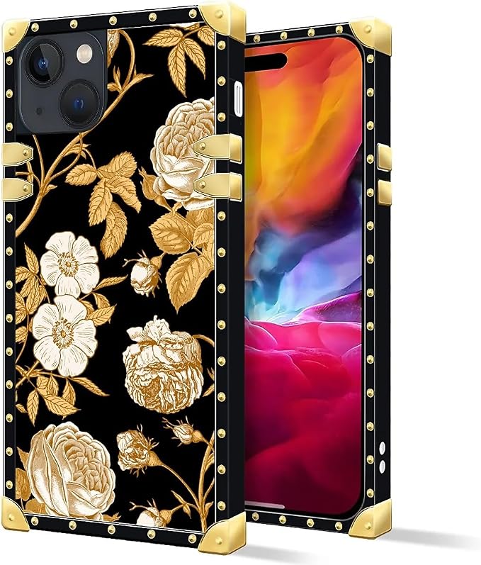 Compatible with iPhone 15 Case, Blooming Rose Golden Flower Luxury Golden - Image 2