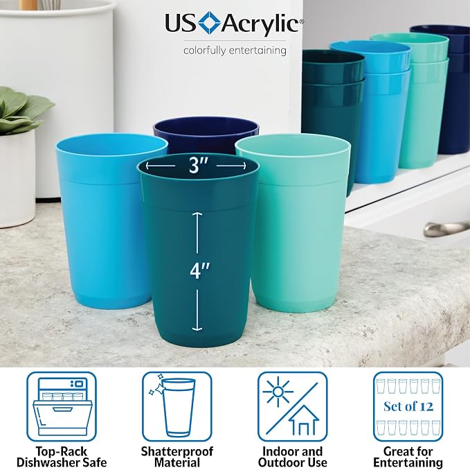 US Acrylic Newport 10 ounce Unbreakable Plastic Stackable Juice Tumblers in - Image 3