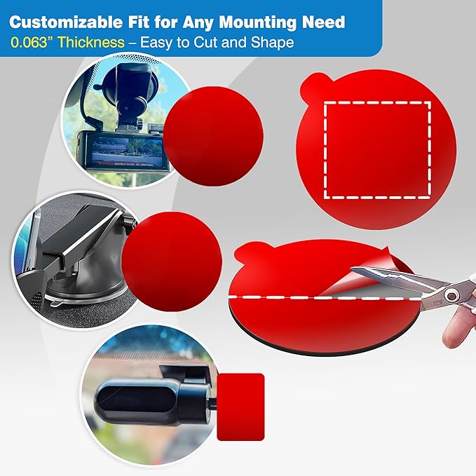 Double-Sided Adhesive Pads for Dash Cam Mount – 4-Pack 2.2" Round High-Bond - Image 5