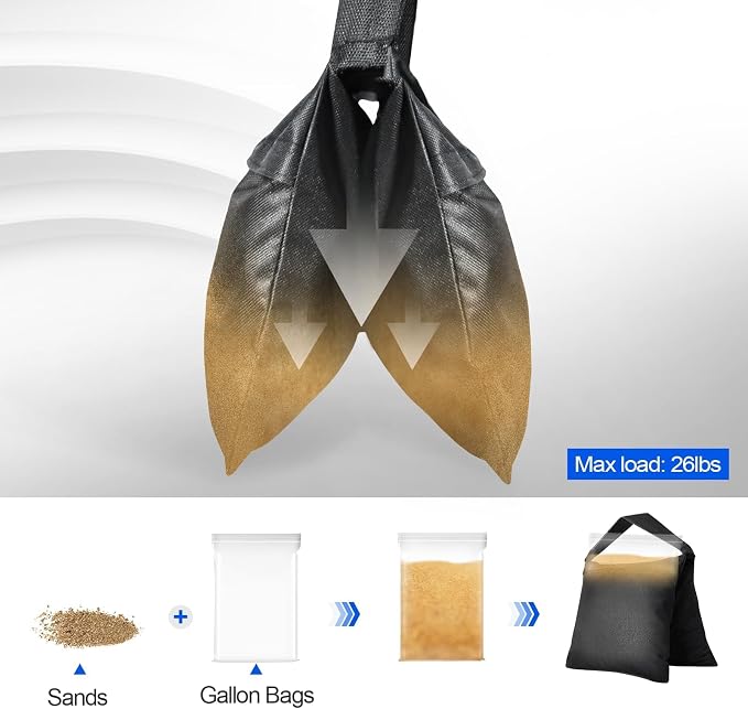 EMART Heavy Duty Sandbag Photo Studio Weight Bag Saddlebag Design - Image 3