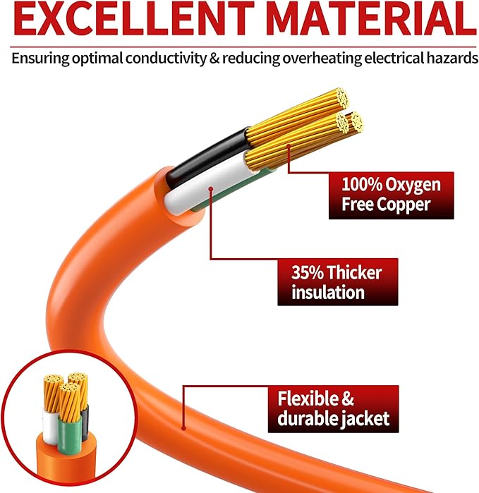 200 FT 12 Gauge Extension Cord Outdoor, Heavy Duty Weatherproof & Flame - Image 2
