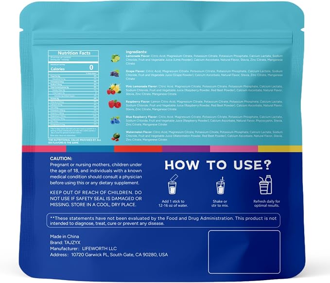 Hydration Packets Sugar Free, 0 Calorie Electrolytes Powder Packets 6 Flavors - Image 8