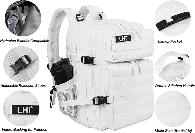 LHI Military Tactical Backpack for Men and Women 45L Army 3 Days Assault Pack - Image 5