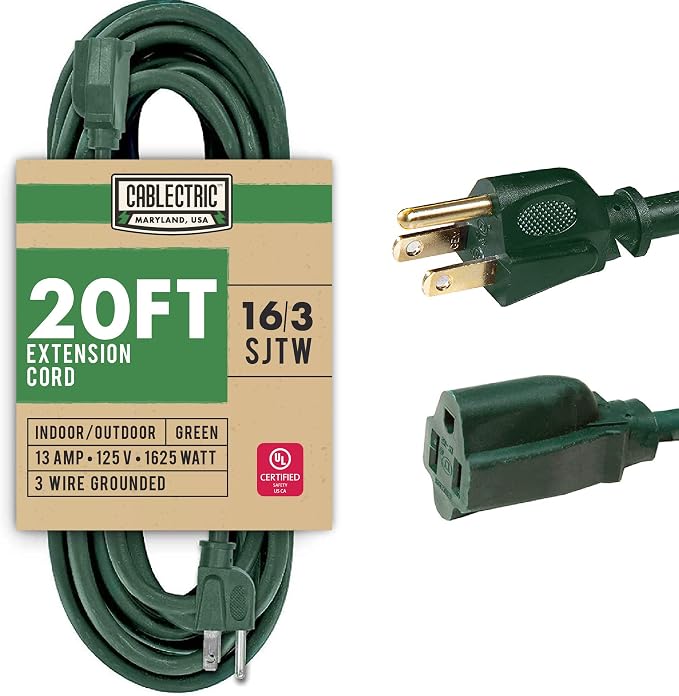 20 Foot Outdoor Extension Cord by Cablectric