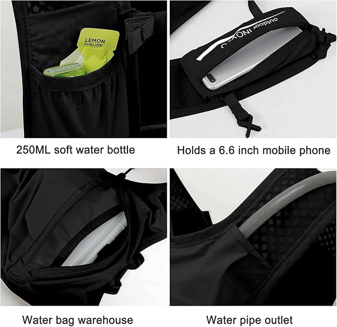 INOXTO Running Hydration Vest Backpack, Lightweight Insulated Pack - Image 4