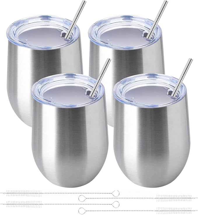 12oz/4 Pack Wine Tumbler Glasses by YEBTSLife