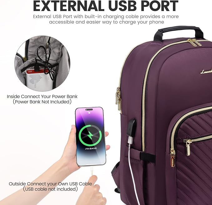 LOVEVOOK Laptop Backpack for Women 18.4 inch, Cute Womens Travel Backpack Purse - Image 5