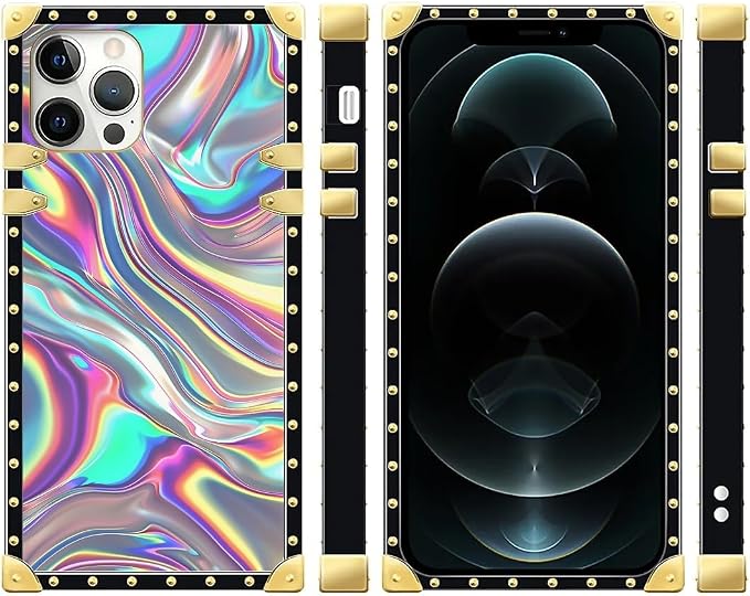 Compatible with iPhone 12 Pro Max Case, Holographic Abstract Iridescent - Image 2